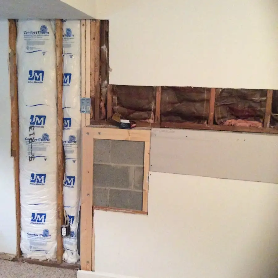 Wall insulation replacement during Structural Drying in Groton